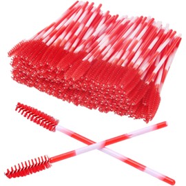 Varitas de Rímel, 200 Piezas Varitas de Rímel Aplicador Juego de Cepillos para Cejas Extensión de Pestañas Herramienta de Cepillo Cosmético para Extensiones de Pestañas Spoolies(Gran rojo)