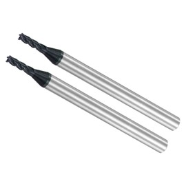 CoCud Square Nose End Mills, 2mm x 6mm Cutting 4mm Shank, AlTiN Coated P05 Carbide 4 Flutes CNC Router Bits - (Applications: for Milling Stainless Steel Hardened Steel), 2-Pieces