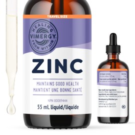 VIMERGY Vimergy Liquid Zinc C Fast-Absorbing Immune Support C Promotes Healthy Bones & Skin C Organic, Vegan, Non-GMO C 27 Servings (55 mL)