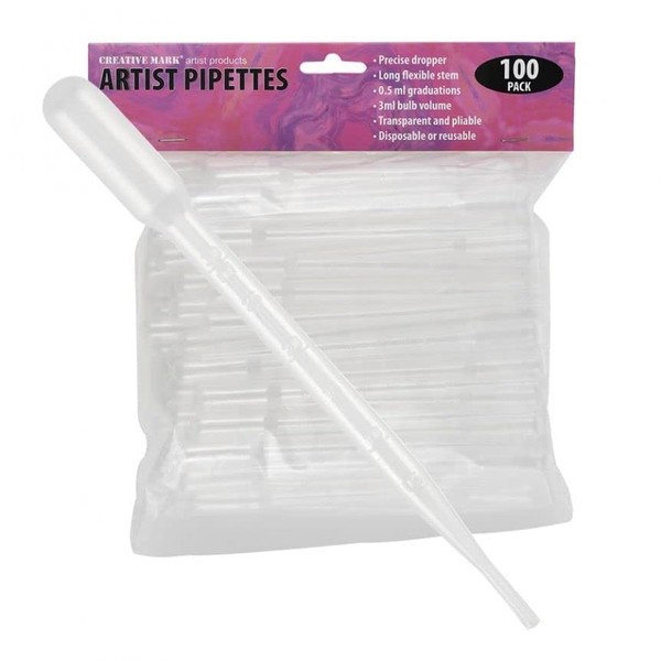 Creative Mark Plastic Pipettes - Pack of 100-6" Long, 3ml