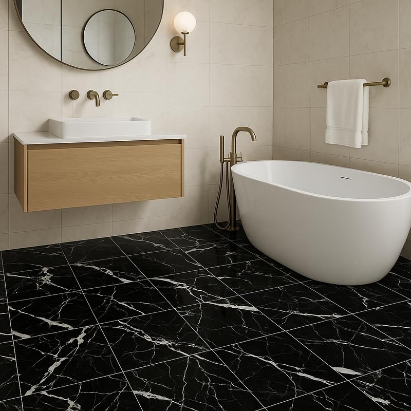 Tenedos China Black Marble 12x12 Polished Tile – Natural Stone