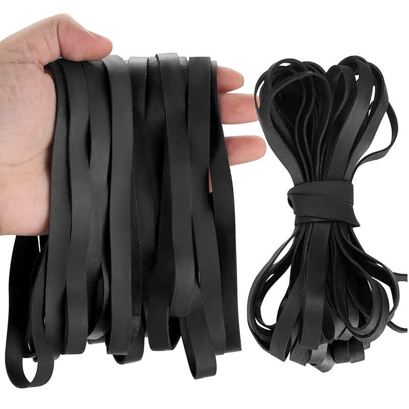 Rubber Bands, Pack of 100 Elastic Rubber Rings, Black, 5
