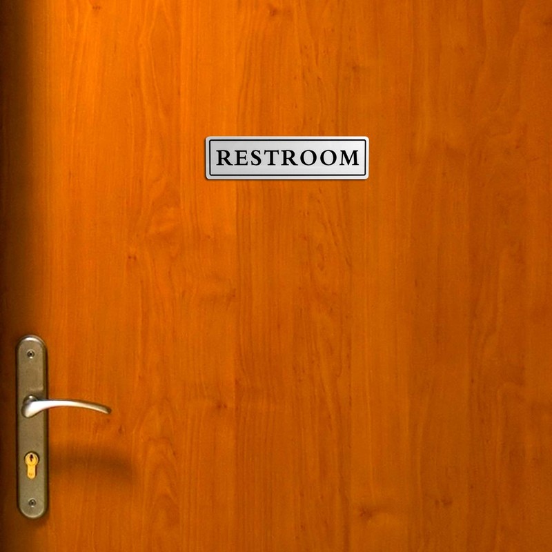 Kichwit Restroom Sign with Magnets on The Back, 8.7 x