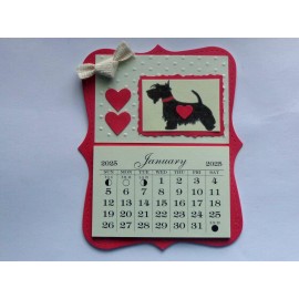 HANDMADE SCOTTISH TERRIER DOG LOVE DOGS 2025 MINI MAGNETIC CALENDAR TEAR OFF PAGES