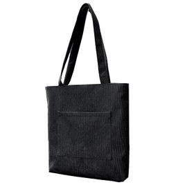 profoappa Corduroy Tote Bags for Women,Tote Bag with Zip,Waterproof Large Capacity Shoulder Beach Bags with Inner Pocket for Ladies, Casual Shopping College School Work Beach Travel Daily Use