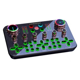 summina Live Sound Card Audio Mixer Audio Mixer Recording Desktop Singing Digital Lossless Transmission for Streaming Podcasting Gaming Recording Soundboard Built-in Battery
