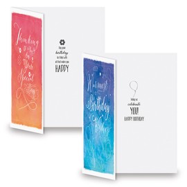 Current Faith Wishes Value Religious Birthday Greeting Card Set - Value Pack of 8 Cards for Kids & Adults With White Envelopes, 4 Designs, Large 5" x 7" Greetings