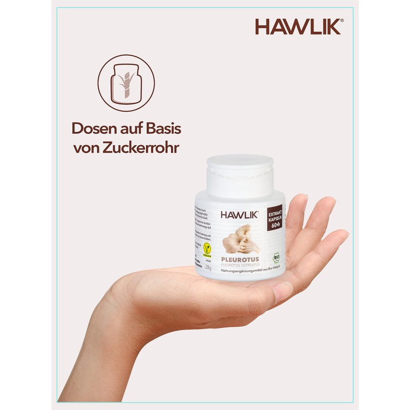HAWLIK Vital Mushrooms Pleurotus Extract Capsules | 60 Capsules |