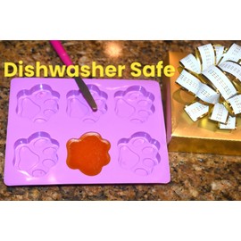 TopolMold (6 - Cavity) Puppy Chocolate Melt Paw Silicone Mold (3 - Pack) Vanilla Chocolate Chip Candy Paw Fondant - Heat Resistant, Food Grade, Multipurpose Silicone Paw Mold