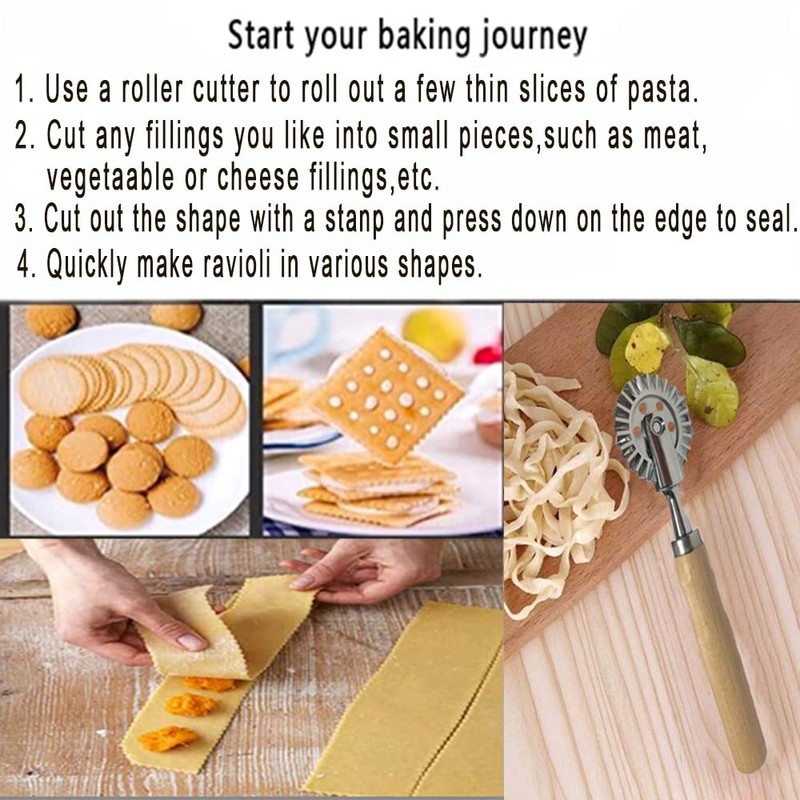 MTOMDY Pastry Wheel Cutter,Pastry and Pasta Cutter Wheel,For Ravioli, Pasta,
