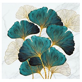 VIGAN Needlework DIY Printed Landscape Series Ginkgo Biloba Cross Stitch Sets Embroidery Kit Full Embroidery (60CMX60CM, Three-Thread Cotton)