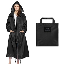 Nsyee Womens Long Raincoats Waterproof Rain Jacket Lightweight Breathable Hooded Windbreaker