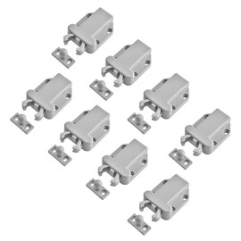 LIKERAINY Roll Catch Push to Open Door Catch Door Latch with Touch Release for Kitchen Cabinet Doors Cabinets Home Furniture Door Lock Hold Lock Grey (Pack of 8)