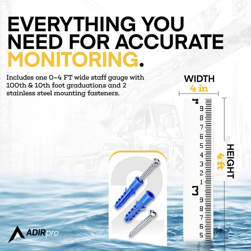 AdirPro 4" Wide Stream Gauge - Heavy Duty & All