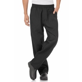 Chef Works Men's Better Built Baggy Chef Pants, Black, Medium