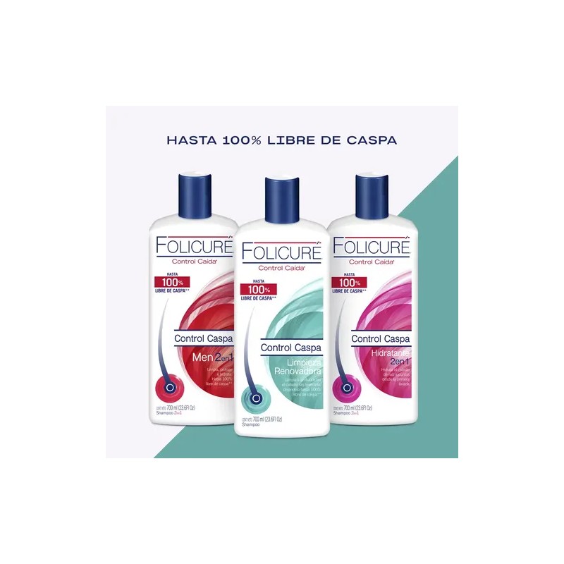 Shampoo Folicuré Control Caspa Limpieza Renovadora 700ml