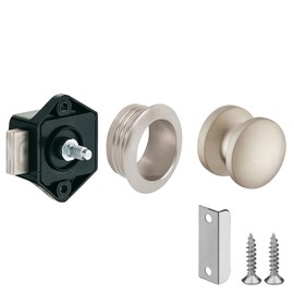 Druck-Schlösser Push Lock Button Lock Door Lock Cabinet Catch 15mm Kein Schlüssel Erforderlich für Caravan Van Yacht Wohnmobil Türschrank Schrank, Schwarz