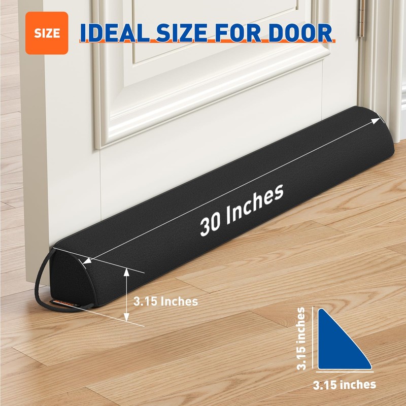 MAGZO Door Draft Stopper 30 Inches, 2 Pack Weighted Triangular