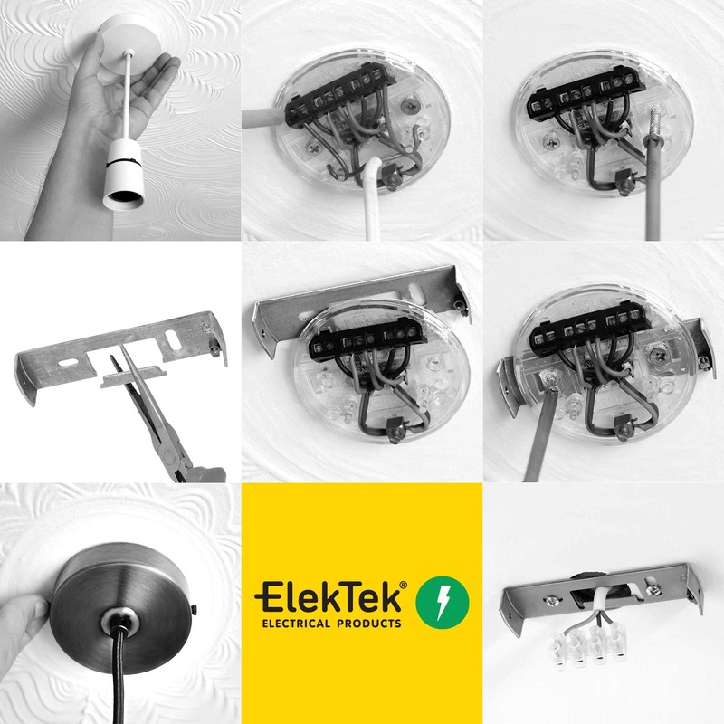 ElekTek Light Fitting Lamp Kit With Strap Bracket With Hook