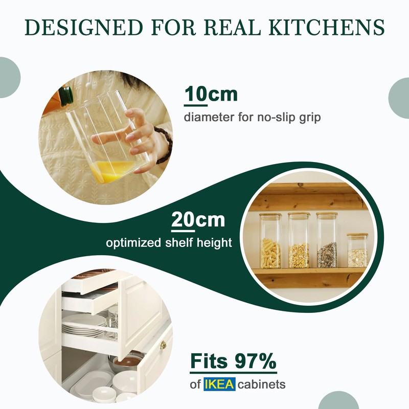 LIBWYS Kitchen Glass Jars Set with Bamboo Lids for Storage