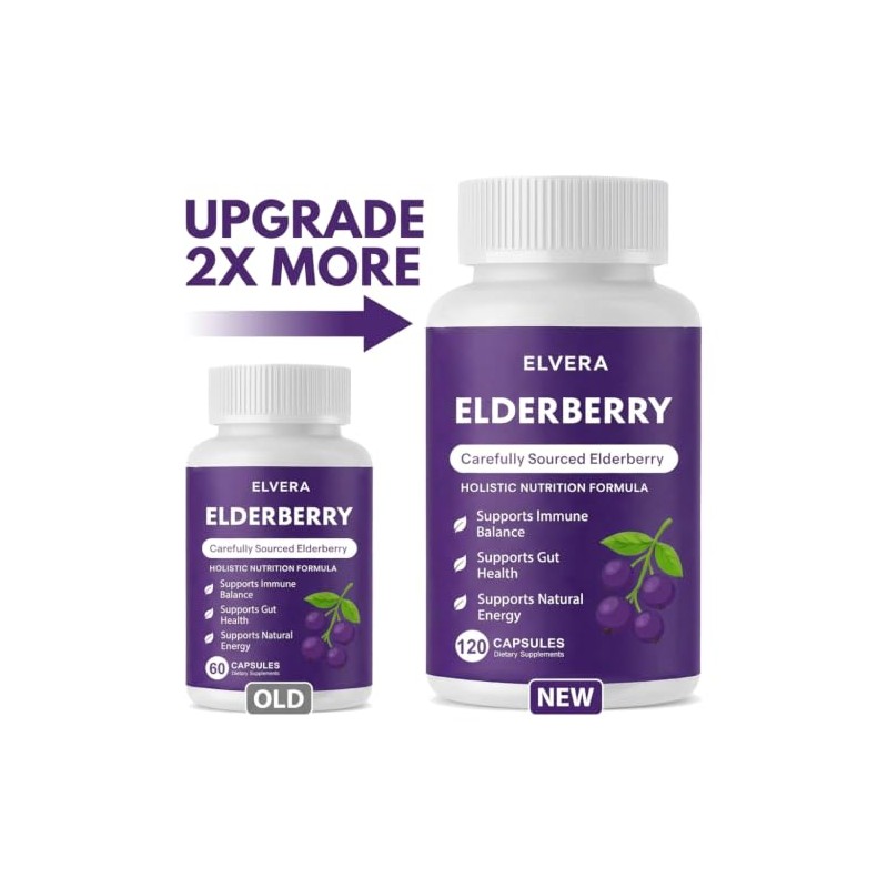 Elvera Elderberry Gut Support Complex - Organic Black Elderberry Soft