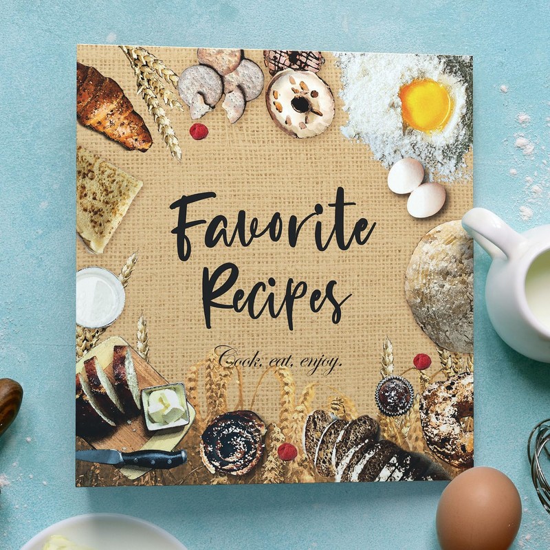 CraftSaints Recipe Binder 8.5x11, 3 Ring DIY Cookbook Kit 12