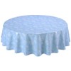 Oilcloth Tablecloth Washable Round 140 cm Leaves Light Blue