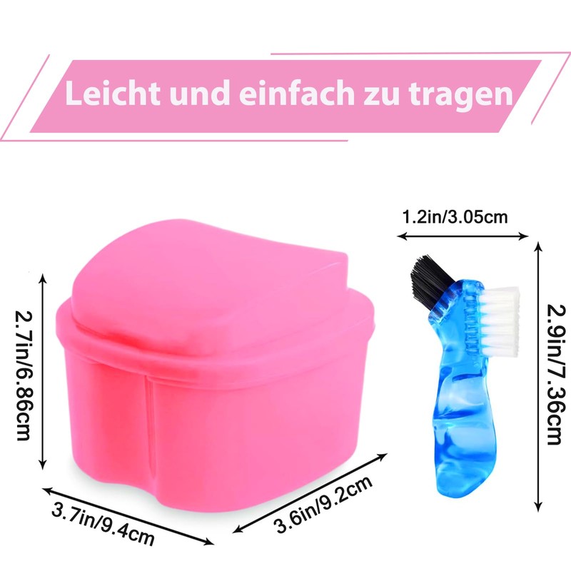 Denture Box Cleaning Set with Denture Brush, Denture Box Prosthesis