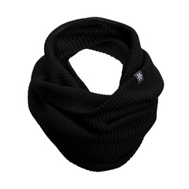 Manufaktur13 Knit Loop - Tube Scarf, Knitted Loop with Waffle Knit Pattern, Wool Scarf / Long Scarf Available in Various Colours (M13), black
