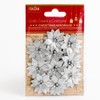 3.5cm Small Metallic Silver Poinsettia Christmas Flower Card Making Craft