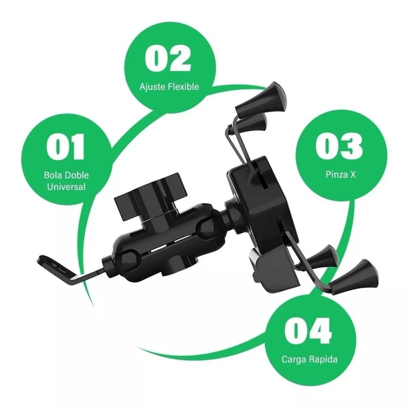 THE9SHOP Base Soporte Porta Celular Para Moto/bicicleta Cargador Usb