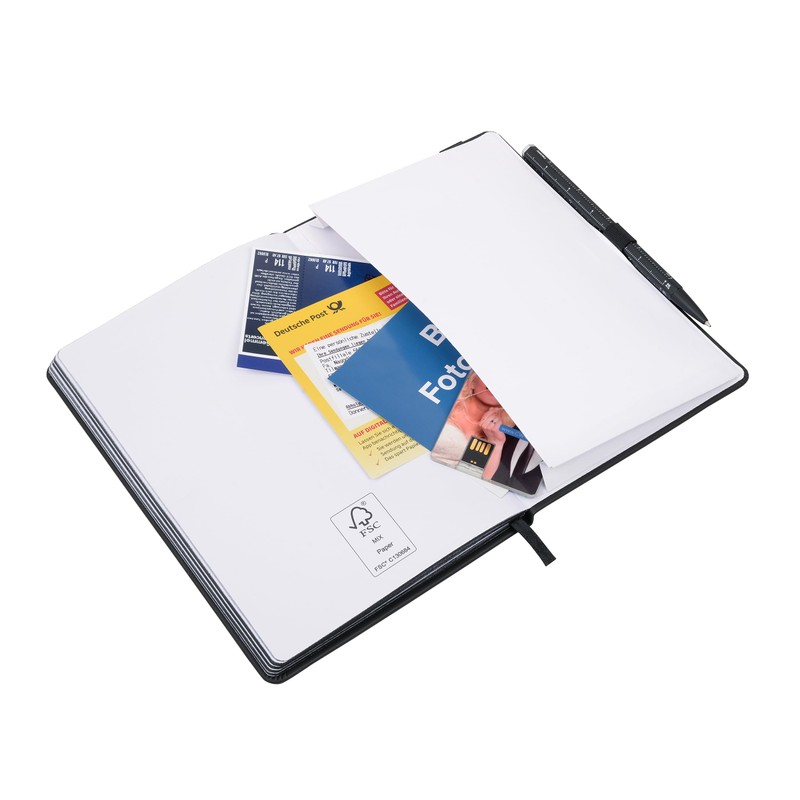 Troika Notepad Black DIN A5 Black Slim Pad with Ballpoint