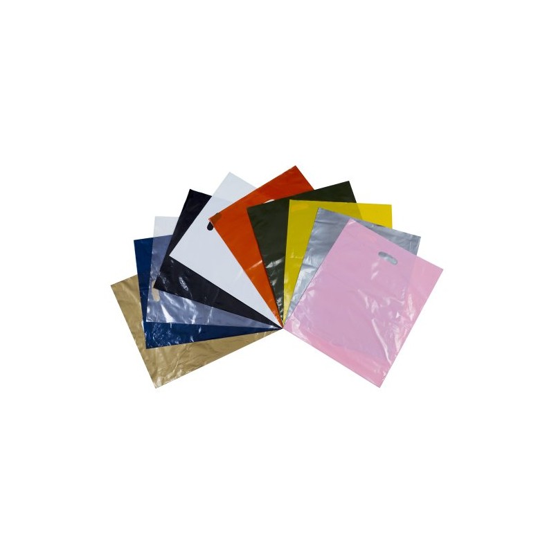 Black Plastic Carrier Bags - 38cm x 46cm + 7cm