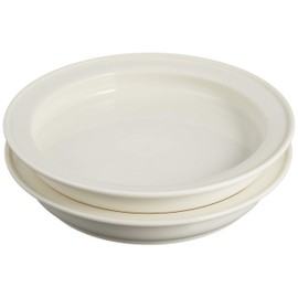 Yamaka Universal Tableware NB10-321-2 Masahiro Mori Design Deep Plate, 7.5 inches (19 cm), White, Set of 2