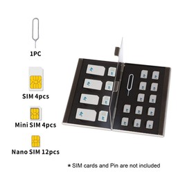 Sim Card Holder Case Storage for 20 Sim Cards Micro, Nano & Standard Sims with Ejection Tool Anti Shock Ideal for Travelling Thin Wallet Style made from Aluminium by King of Flash