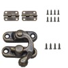 Kyuionty Antique Bronze Right Latch Hook Hasp, Small Box Hinges