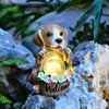 Solar Powered LED Light Dog Statue Decoration Solar Powered Puppy