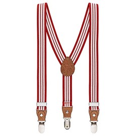 BomGuard Children's Braces 1-8 Years – Children's Braces Child Boys Girls, striped red