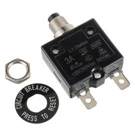 HUAREW 3 Amp Push Button Circuit Breaker 125-250V AC 50V DC