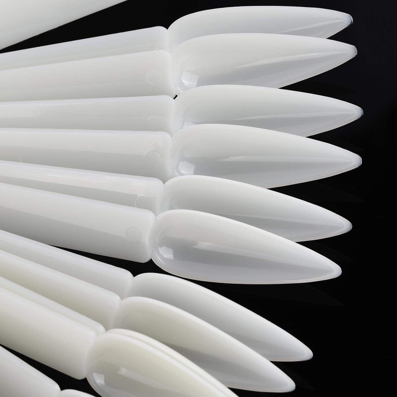 160 Pcs Stiletto Nail Swatch Sticks Practice Nail Sample Sticks