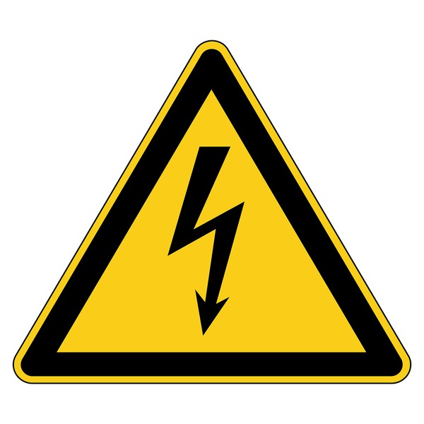 Electrical Voltage Warning Sticker 100 x 87 mm Pack of