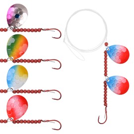 5 Packs Fishing Lure Rig Spinner Bait Fishing Spoon Spinner Blades Walleye Rig for Bait Making Artificial Bait Blinker Wobbler Set Freshwater Saltwater Fishing Bait Rig