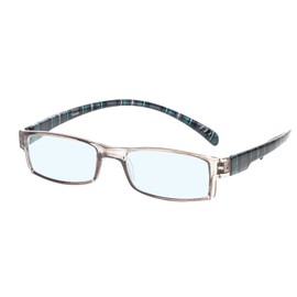 Calabria 762 Around the Neck Hanging Blue Light Reading Glasses +4.00 Plaid Mens Womens Trendy Computer Readers Long Temples