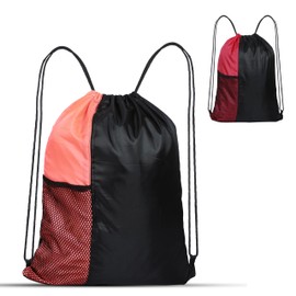 HHH Drawstring Bag Boys Girls Kids Swim Gym Sack Dance PE Shoe Sport Backpack (Red Orange)