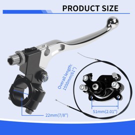 YUEARN Mini Bike Brake Lever Kit Accessories & Mini Bike Brake Caliper Fits for Coleman CT100U CC100X Baja DB30 Motovox MBX10 MBX11 MMB80 MMB105 79cc 97cc 100cc Powersports Parts