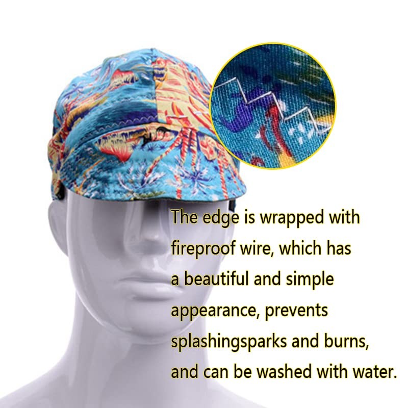 1 Pack Flame Retardant Welder Hats, Mesh Lined, Durable, For