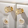 Morobor Rhinestone Drawer Knob, 4pcs Zinc Alloy Gold Cabinet Knobs