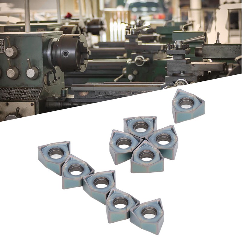 10Pcs Milling Inserts Heat Resistant Tin Plated CNC Cemented Carbide