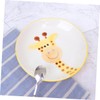 MERRYHAPY Giraffe Pattern Ceramic Plate for Boy Girl Porcelain Feeding