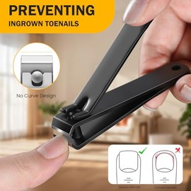 BEZOX BEZOX Sharp Curved Blade Finger Nail Clippers, Heavy Duty Nail Cutter Trimmer